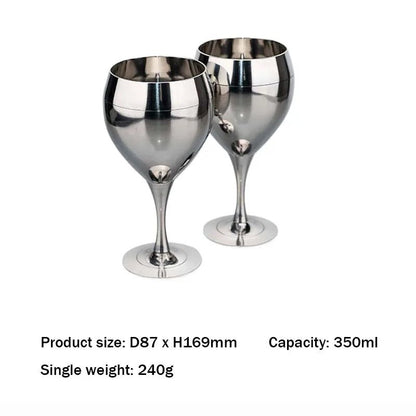 500ml Rainbow Stainless Steel Luxury Wine Glasses Gift Set of 1/2/4 PCS Shatterproof Cocktail Goblets for Parties, Outdoor, Bar - Blu Lotus Boutique