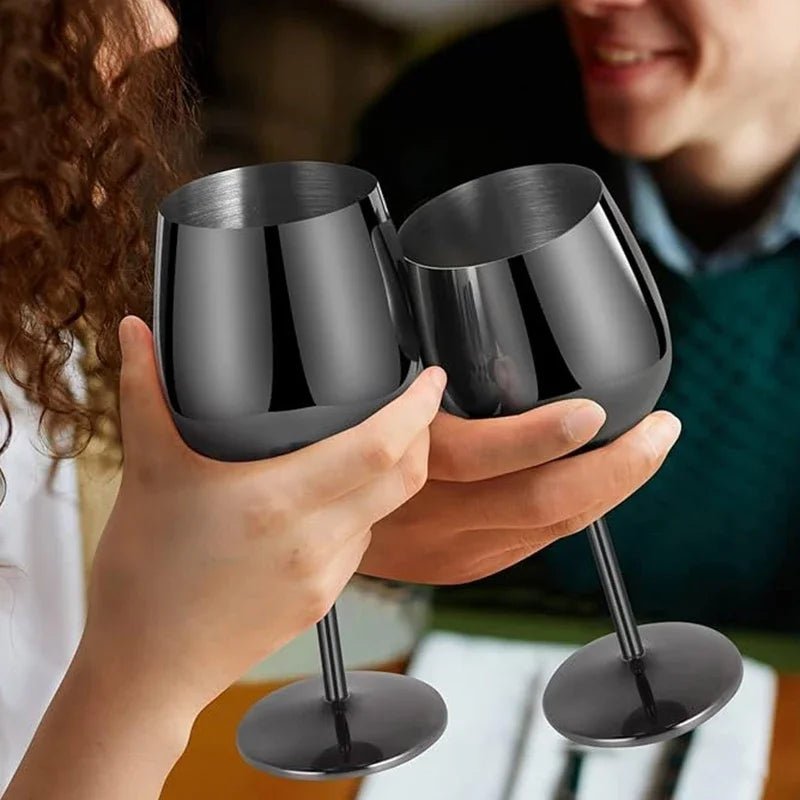 500ml Rainbow Stainless Steel Luxury Wine Glasses Gift Set of 1/2/4 PCS Shatterproof Cocktail Goblets for Parties, Outdoor, Bar - Blu Lotus Boutique