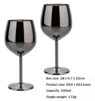 500ml Rainbow Stainless Steel Luxury Wine Glasses Gift Set of 1/2/4 PCS Shatterproof Cocktail Goblets for Parties, Outdoor, Bar - Blu Lotus Boutique