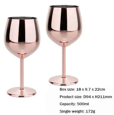 500ml Rainbow Stainless Steel Luxury Wine Glasses Gift Set of 1/2/4 PCS Shatterproof Cocktail Goblets for Parties, Outdoor, Bar - Blu Lotus Boutique
