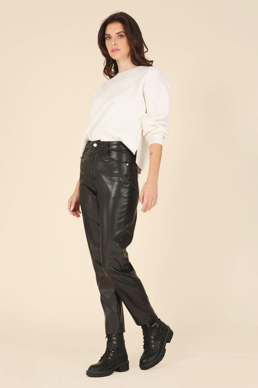 Vegan leather pants - Blu Lotus Boutique