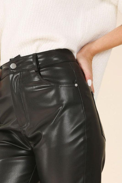 Vegan leather pants - Blu Lotus Boutique