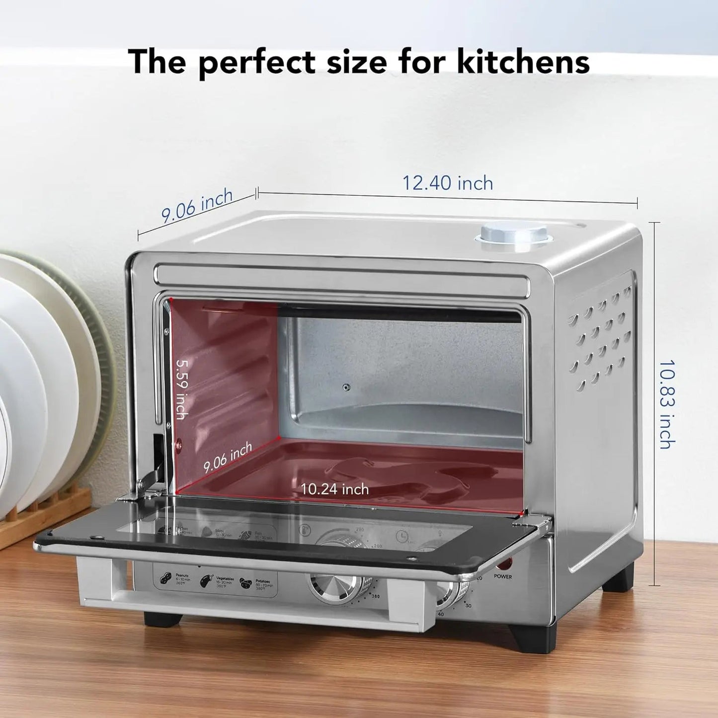 6 - in - 1 Air Fryer Toaster Oven Combo, 12L Air Fryer with Steam Infusion, Mild Steaming Convection Toaster Oven with Fast Preheat, - Blu Lotus Boutique