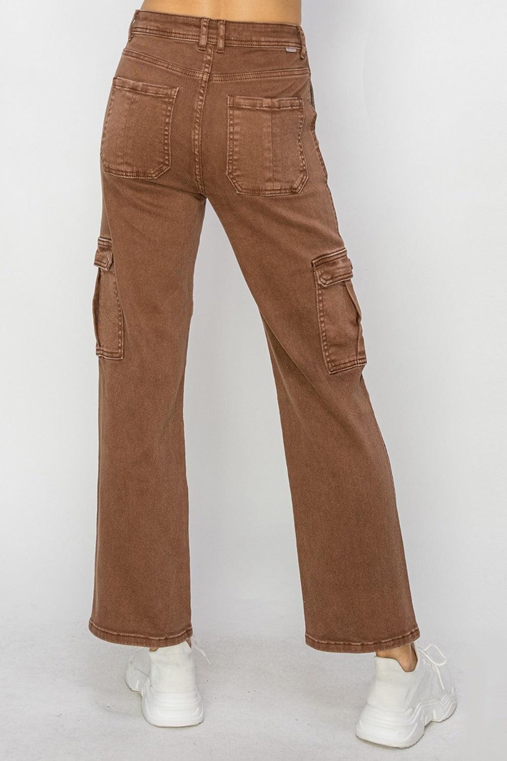 Risen Full Size High Rise Cargo Jeans - Blu Lotus Boutique