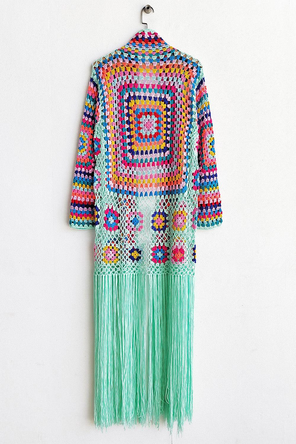 Fringe Tied Long Sleeve Cardigan - Blu Lotus Boutique