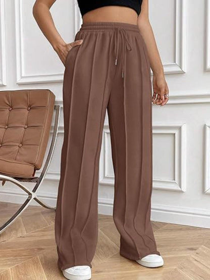 Drawstring Wide Leg Pants with Pockets - Blu Lotus Boutique