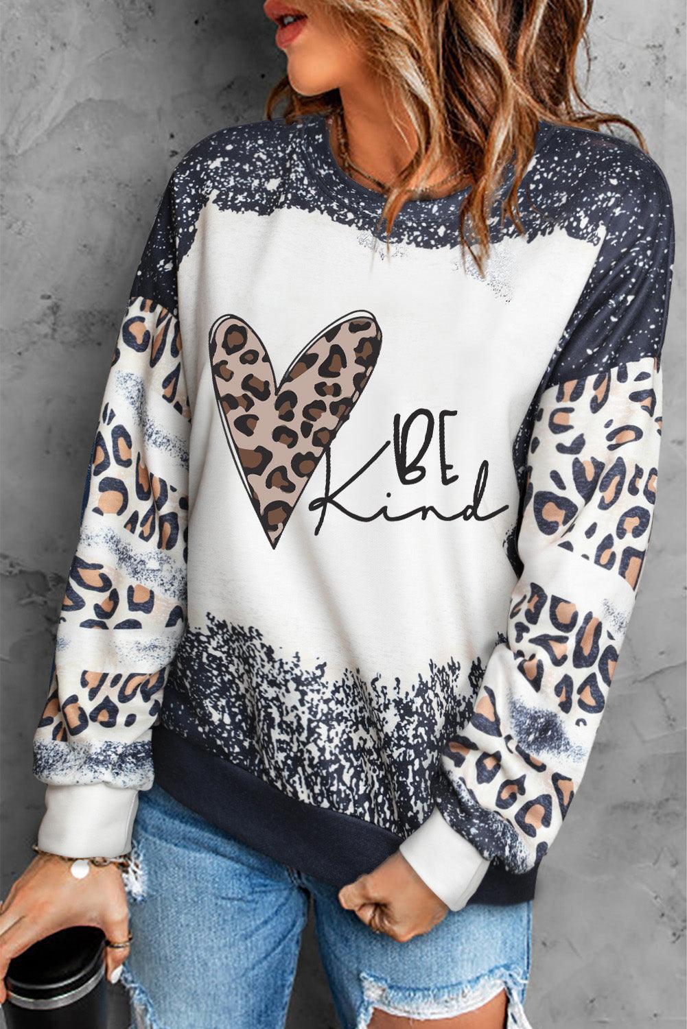 Mixed Print Drop Shoulder Sweatshirt - Blu Lotus Boutique