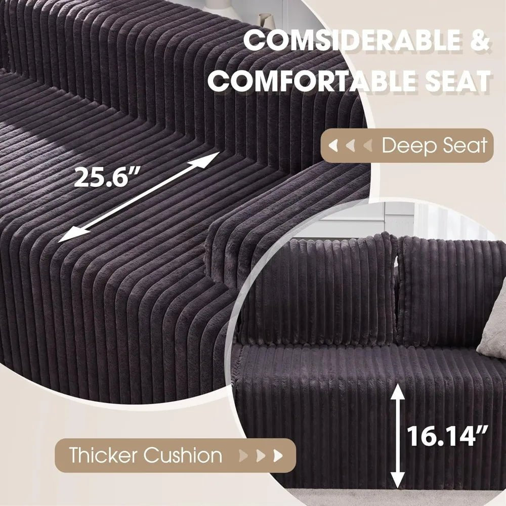 96“ Modular Sectional Sofa Couches L - Shape Couch 3 Seat Modular Sofa Memory Foam Sectional Couches for Living Room - Blu Lotus Boutique