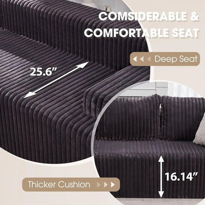 96“ Modular Sectional Sofa Couches L - Shape Couch 3 Seat Modular Sofa Memory Foam Sectional Couches for Living Room - Blu Lotus Boutique