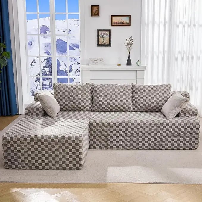 96“ Modular Sectional Sofa Couches L - Shape Couch 3 Seat Modular Sofa Memory Foam Sectional Couches for Living Room - Blu Lotus Boutique