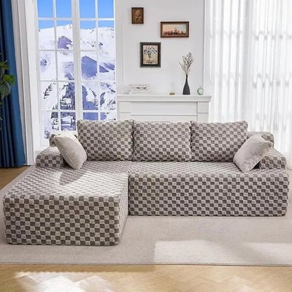 96“ Modular Sectional Sofa Couches L - Shape Couch 3 Seat Modular Sofa Memory Foam Sectional Couches for Living Room - Blu Lotus Boutique