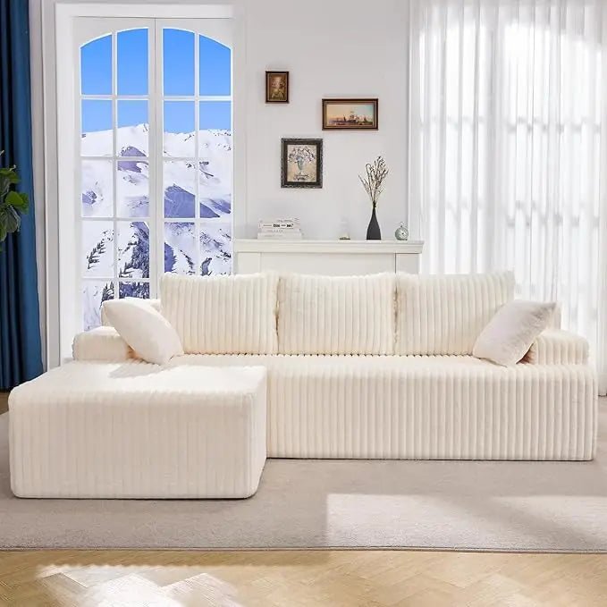 96“ Modular Sectional Sofa Couches L - Shape Couch 3 Seat Modular Sofa Memory Foam Sectional Couches for Living Room - Blu Lotus Boutique