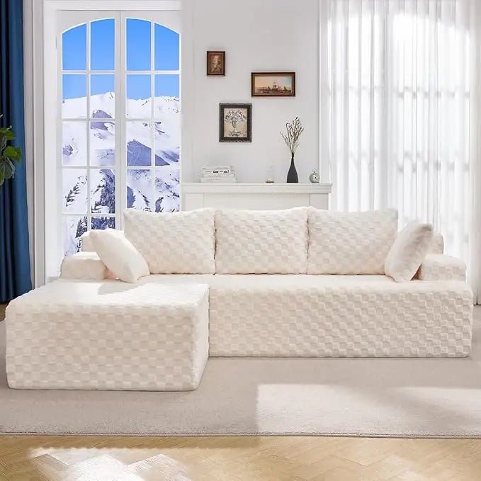 96“ Modular Sectional Sofa Couches L - Shape Couch 3 Seat Modular Sofa Memory Foam Sectional Couches for Living Room - Blu Lotus Boutique