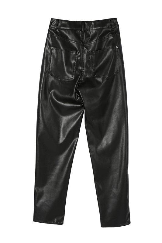 Vegan leather pants - Blu Lotus Boutique