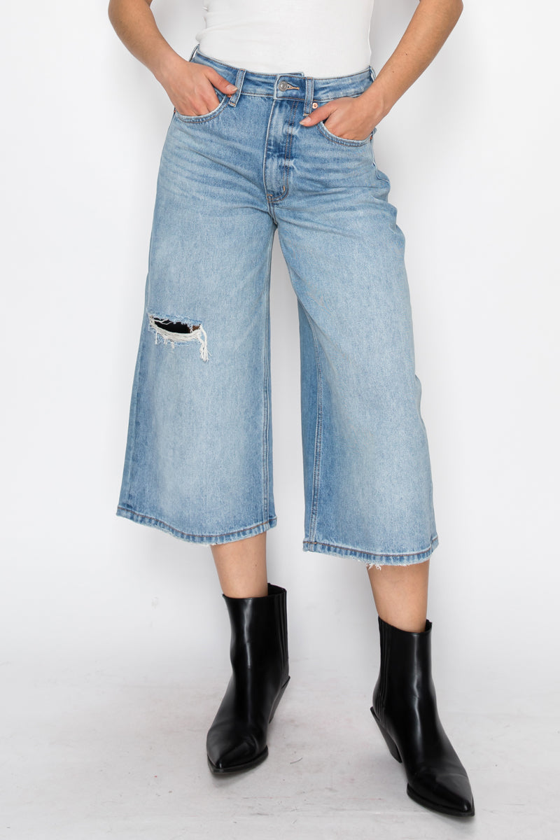 *HYBRID STYLE* ULTRA HIGH RISE RELAXED JORT JEANS