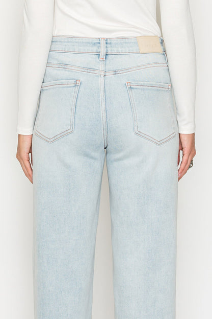 TUMMY CONTROL HIGH RISE MODAL FABRIC PINK THREAD STRAIGHT JEANS