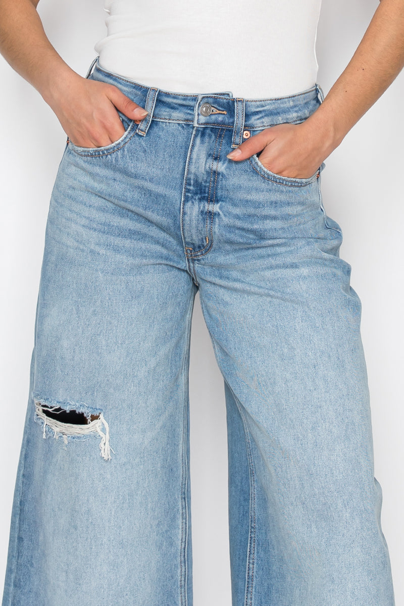 *HYBRID STYLE* ULTRA HIGH RISE RELAXED JORT JEANS