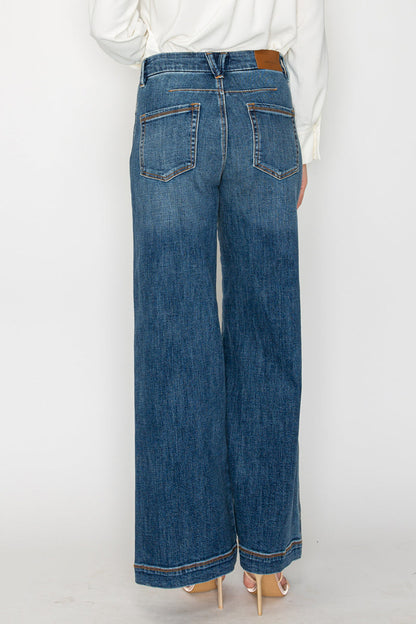 Relaxed High Rise Palazzo Jeans