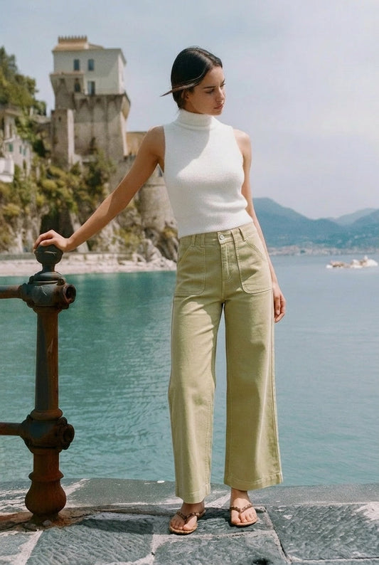 HIGH RISE WIDE LEG SAGE JEANS