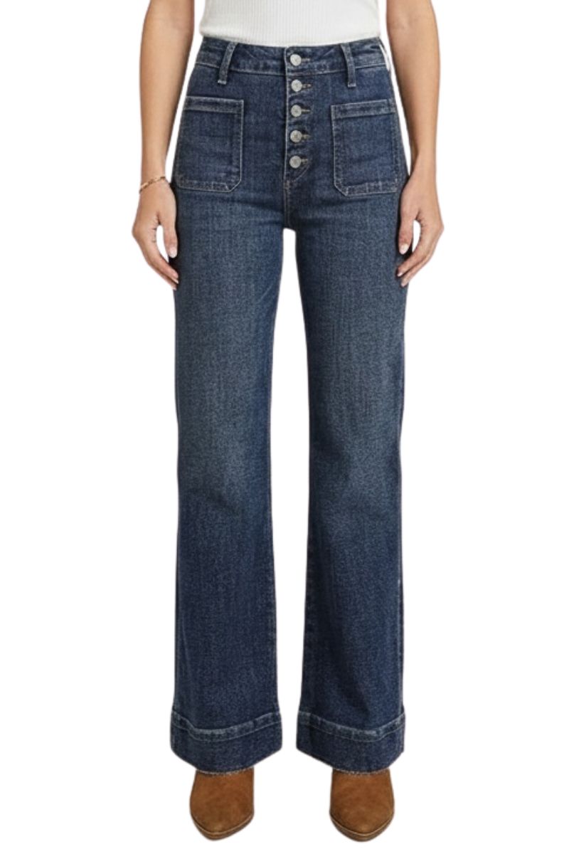 HIGH RISE TUMMY CONTROL FRONT PATCH POCKET HOLLY FLARE JEANS
