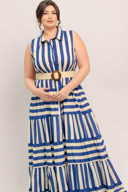 SUNSET BOARDWALK STRIP MAXI DRESS