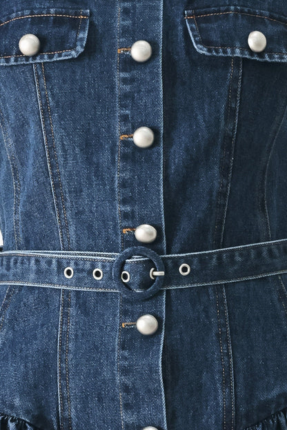 BABY BLUE LOVE DENIM MINI DRESS