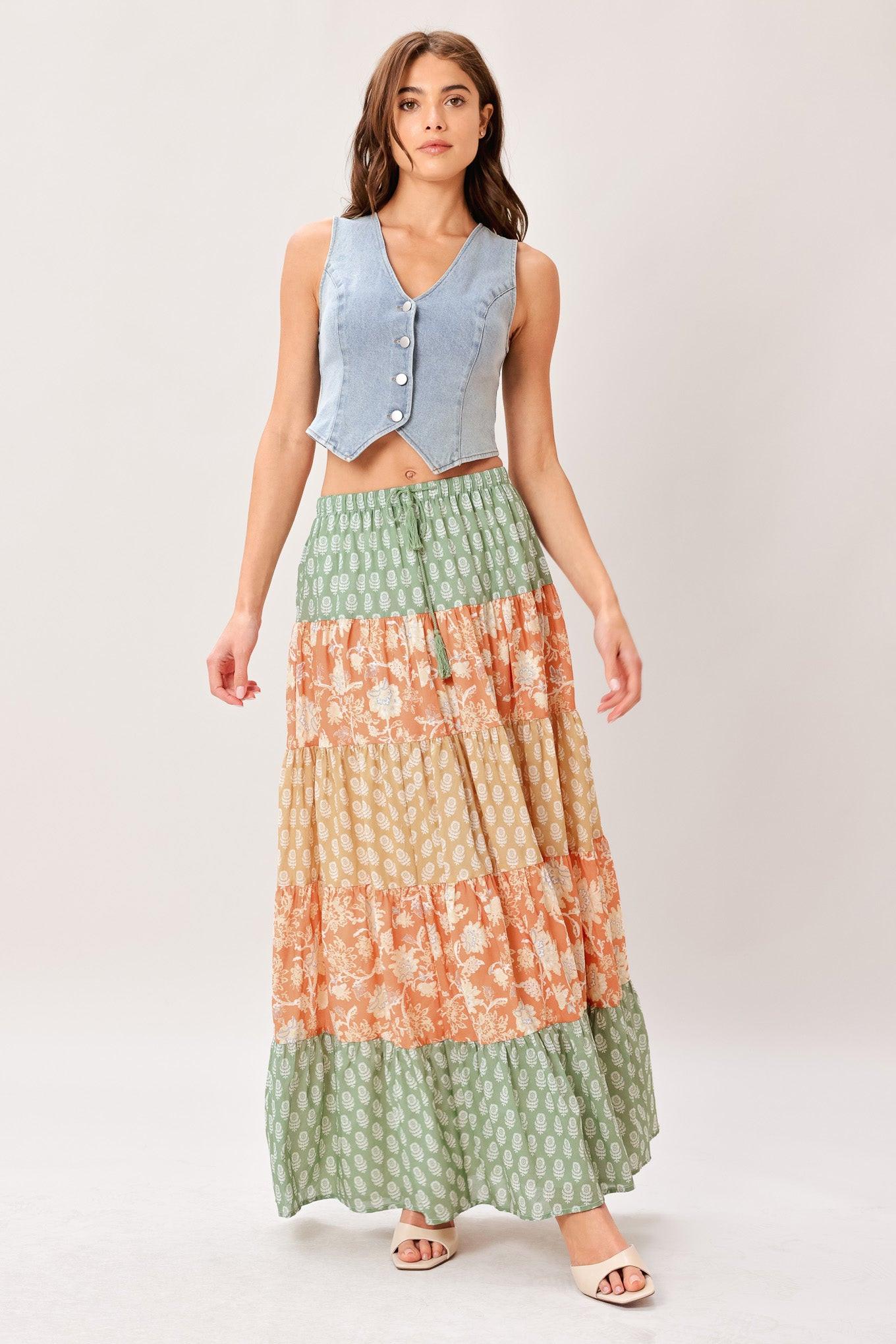 TERRA FLOW MIDI PRAIRIE SKIRT
