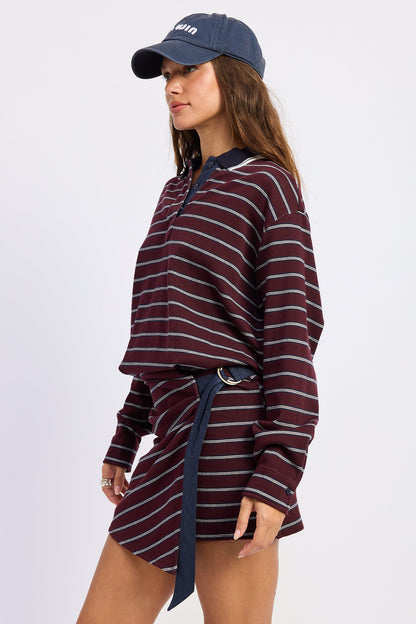 Striped Casual Long Sleeve Dress