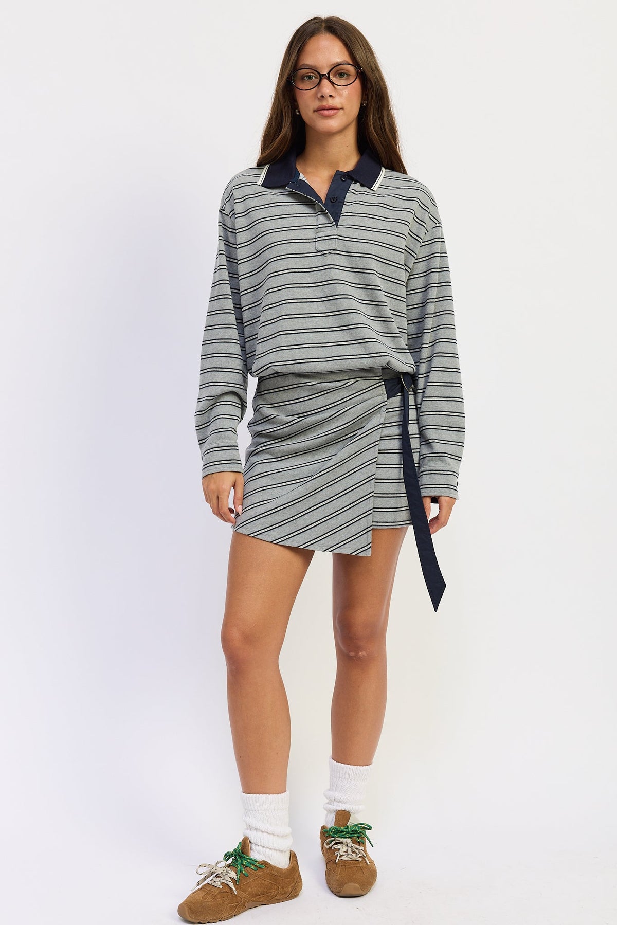 Striped Casual Long Sleeve Dress