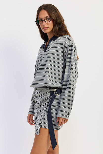 Striped Casual Long Sleeve Dress