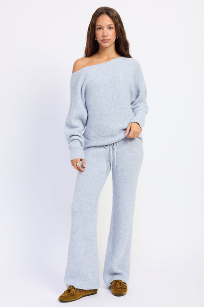 Off Shoulder Ribbed Sweater