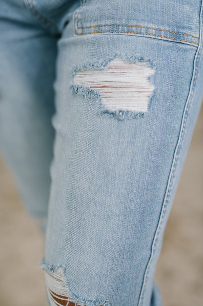 Judy Blue High Rise Patch Pocket Distressed Boyfriend Jeans