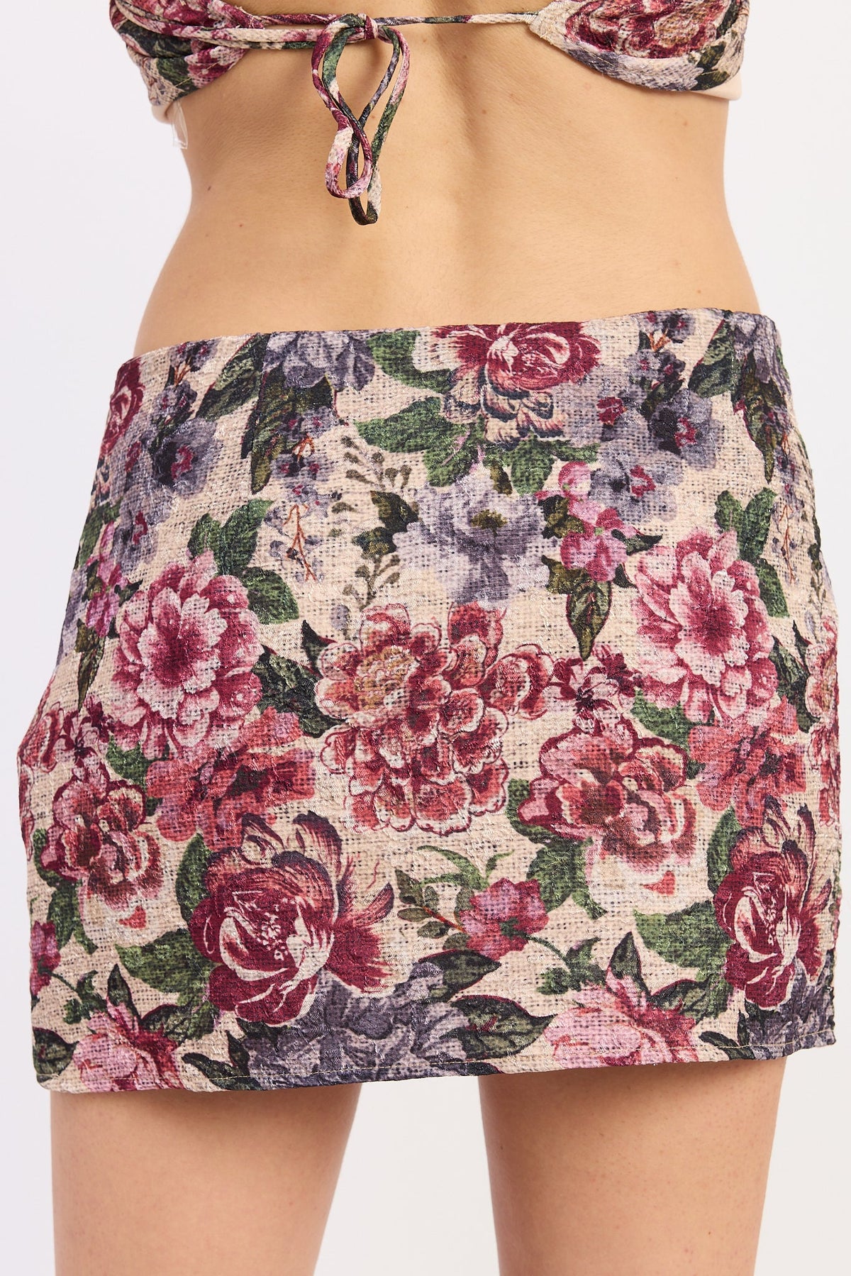 Mini Floral Low-Rise Skirt