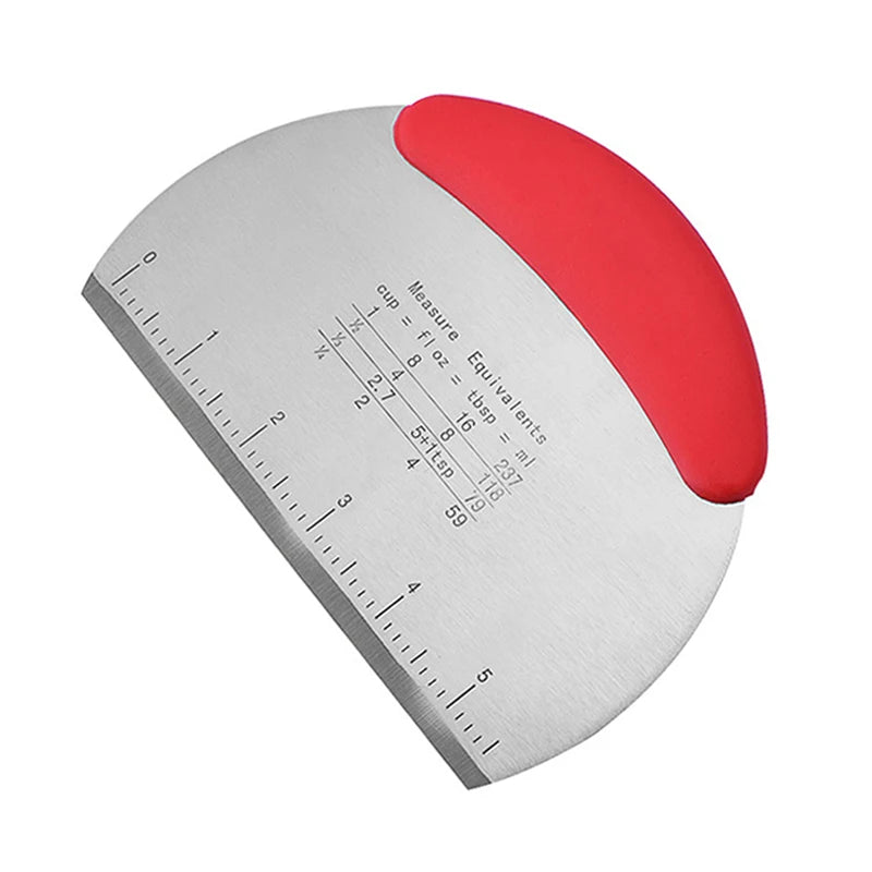 Dough Scraper Stainless Steel Pastry Dough Cutter Semicircular Bench Scraper Cake Bread Pizza Dough Cutter Chopper Baking Tools