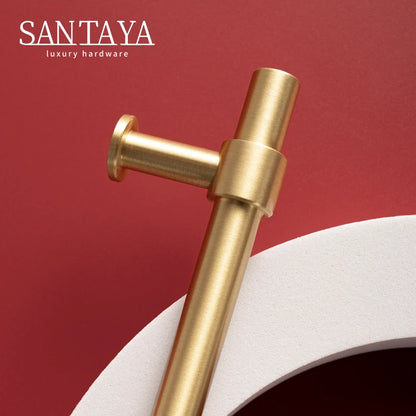 Santaya Solid Brushed Handles Modern Style Brass Pitch 192mm Long Pull Cabinet Knobs Furniture Wardrobe Gold Handle