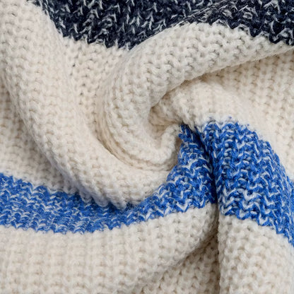 Striped V-Neck Oversized Sweater