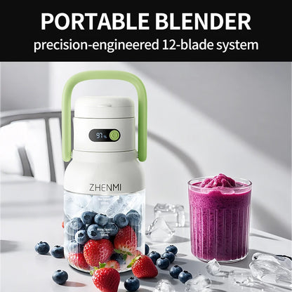 Holidays and Birthdays Blender for Shakes & Smoothies! ZHENMI BPA-Free Cordless Blender, 33oz, Ice Crushing, USB Rechargeable,