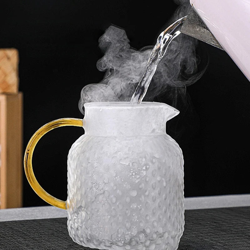 JUSTINLAU Cold Kettle High borosilicate glass Water Jug Heat resistant Glass Teapot Summer Juice Tea Kettle for Home/Office