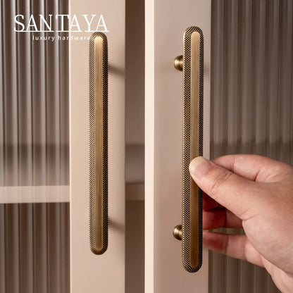Santaya Knurled Grid Antique Brass Kitchen Cabinet Handle Bronze Pulls Kitchen Cabinets T Bar Pull Hardware Cupboard Drawer Knob
