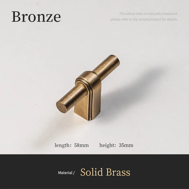 Santaya Solid Brass Cabinet Handle and Knob Drawer Knobs T Bar Bedroom Kitchen Handle Hardware / Drawer Pulls Antique Bronze
