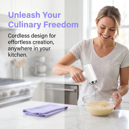 Electric Egg Beater Rechargeable Handheld Wireless Blender Mixer for Baking Cream Cakes Home Kitchen Tool 2026 New