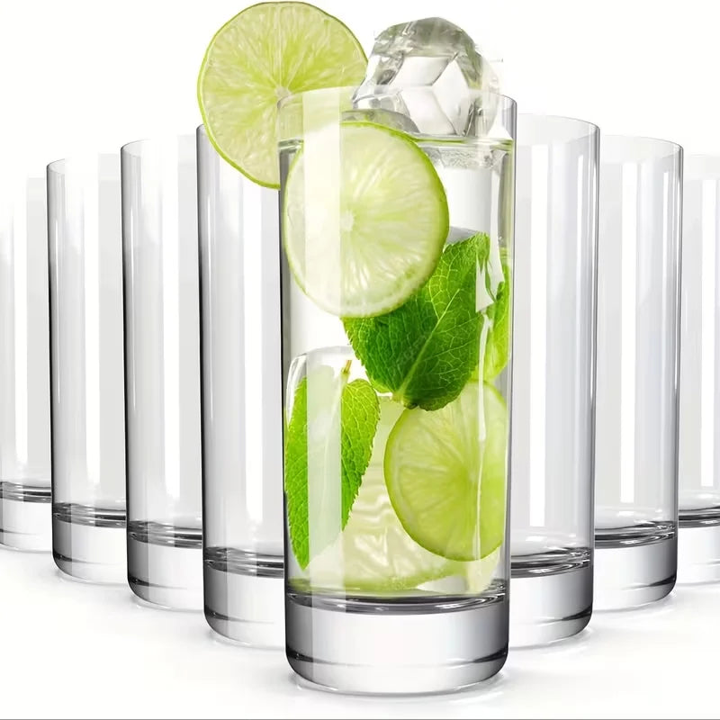 Drinking Glasses Set of 8, 16Oz Crystal Highball Glasses
