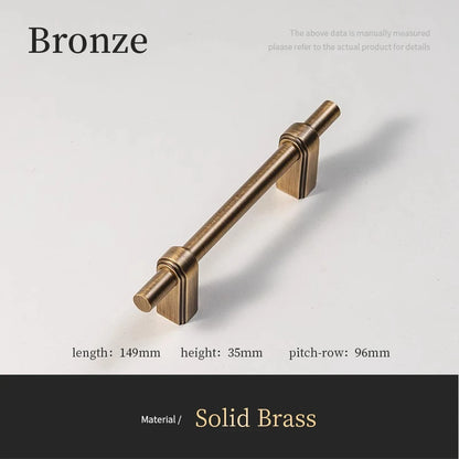 Santaya Solid Brass Cabinet Handle and Knob Drawer Knobs T Bar Bedroom Kitchen Handle Hardware / Drawer Pulls Antique Bronze