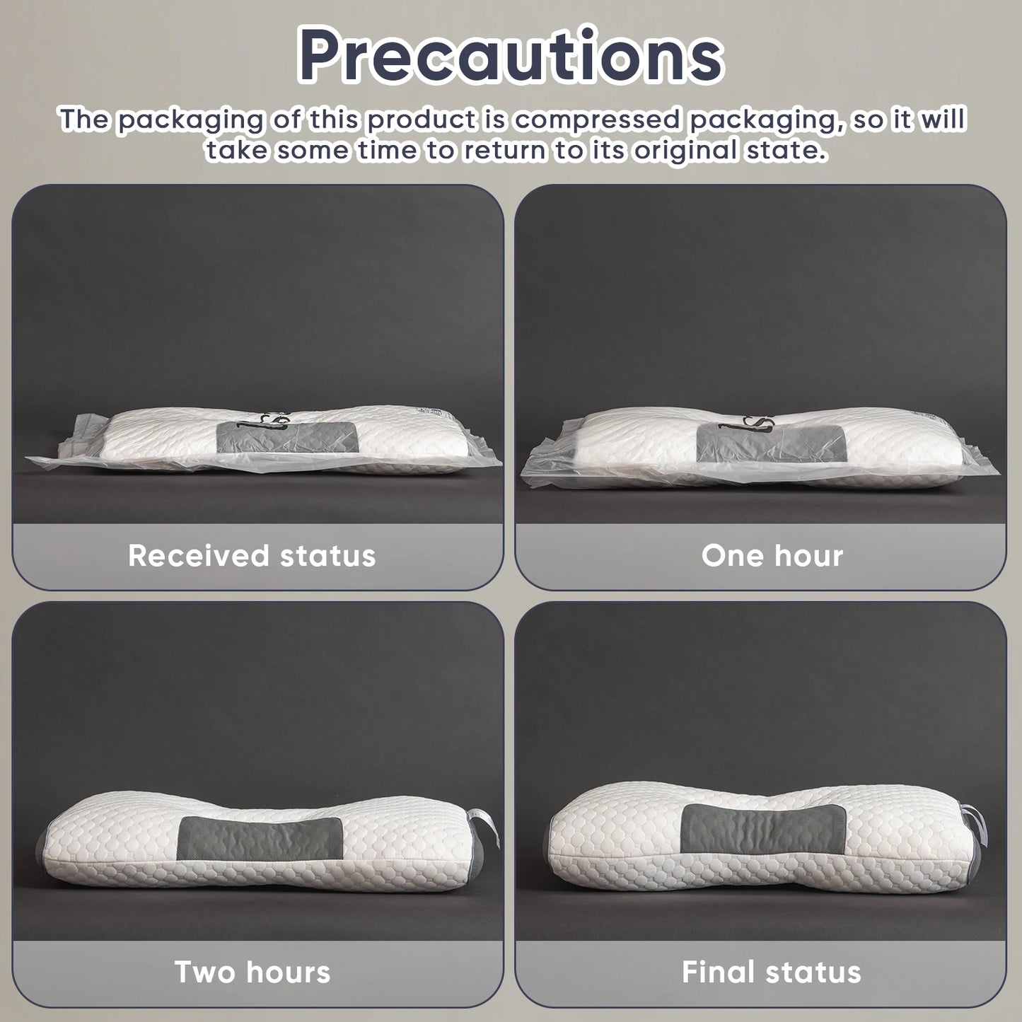 2‑Pack Ergonomic Neck Massage Pillows for Couples Adjustable Soft Woven Pillow With Removable Cover High‑Quality Core for Better Sleep