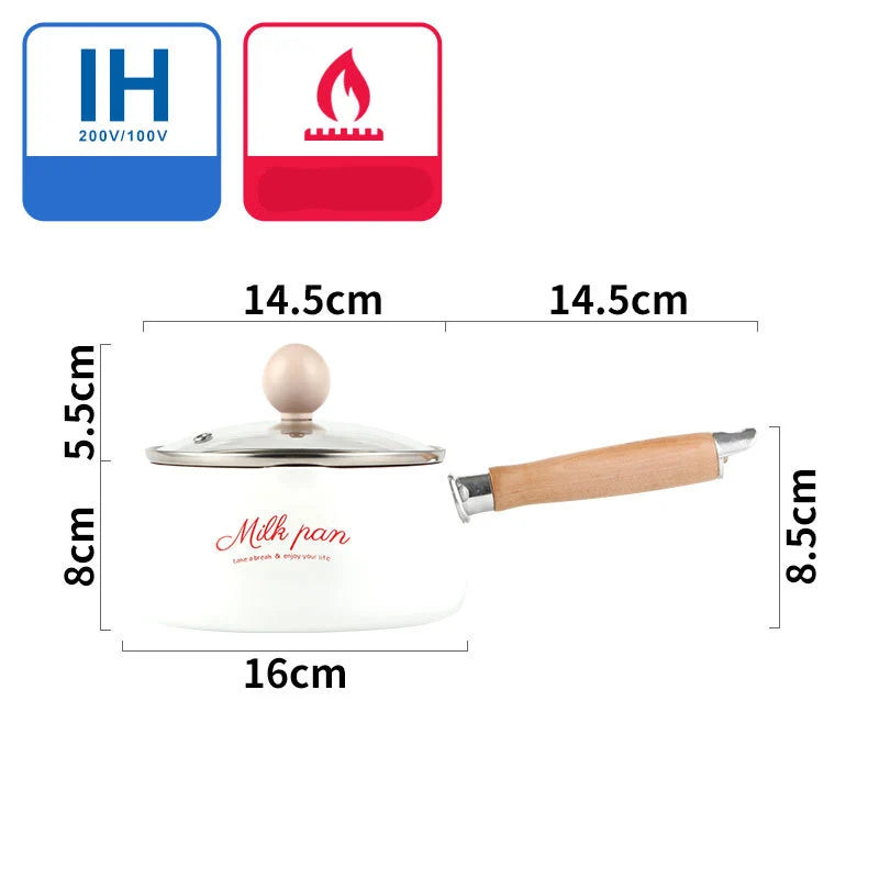 Kitchen Pot 16 CM Mini Milk Pans Christmas Gift Chocolate Milk Soup No-Stick Cooking Pot General Use for Gas & Induction Cooker