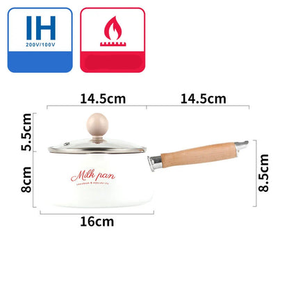 Kitchen Pot 16 CM Mini Milk Pans Christmas Gift Chocolate Milk Soup No-Stick Cooking Pot General Use for Gas & Induction Cooker