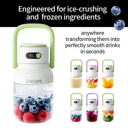 Holidays and Birthdays Blender for Shakes & Smoothies! ZHENMI BPA-Free Cordless Blender, 33oz, Ice Crushing, USB Rechargeable,