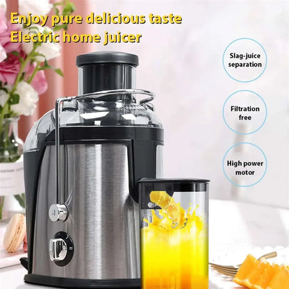 1.5L Stainless Steel Fruit Vegetable Centrifugal Juicer Auto Pulp Ejection, Wide Feeding Chute, High Efficiency Juice Extractor