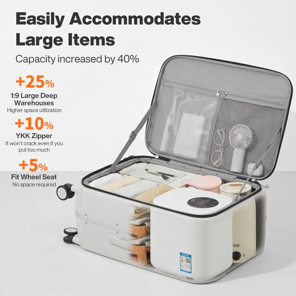 Mixi New PC Aluminum Frame Suitcase Front Opening Rolling Travel Luggage