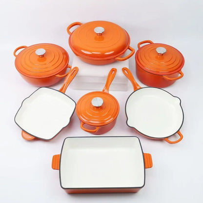 Multicolor Enamel Cooking Pot Casserole Set Cast Iron Cookware Set Induction Dutch Oven Casserole